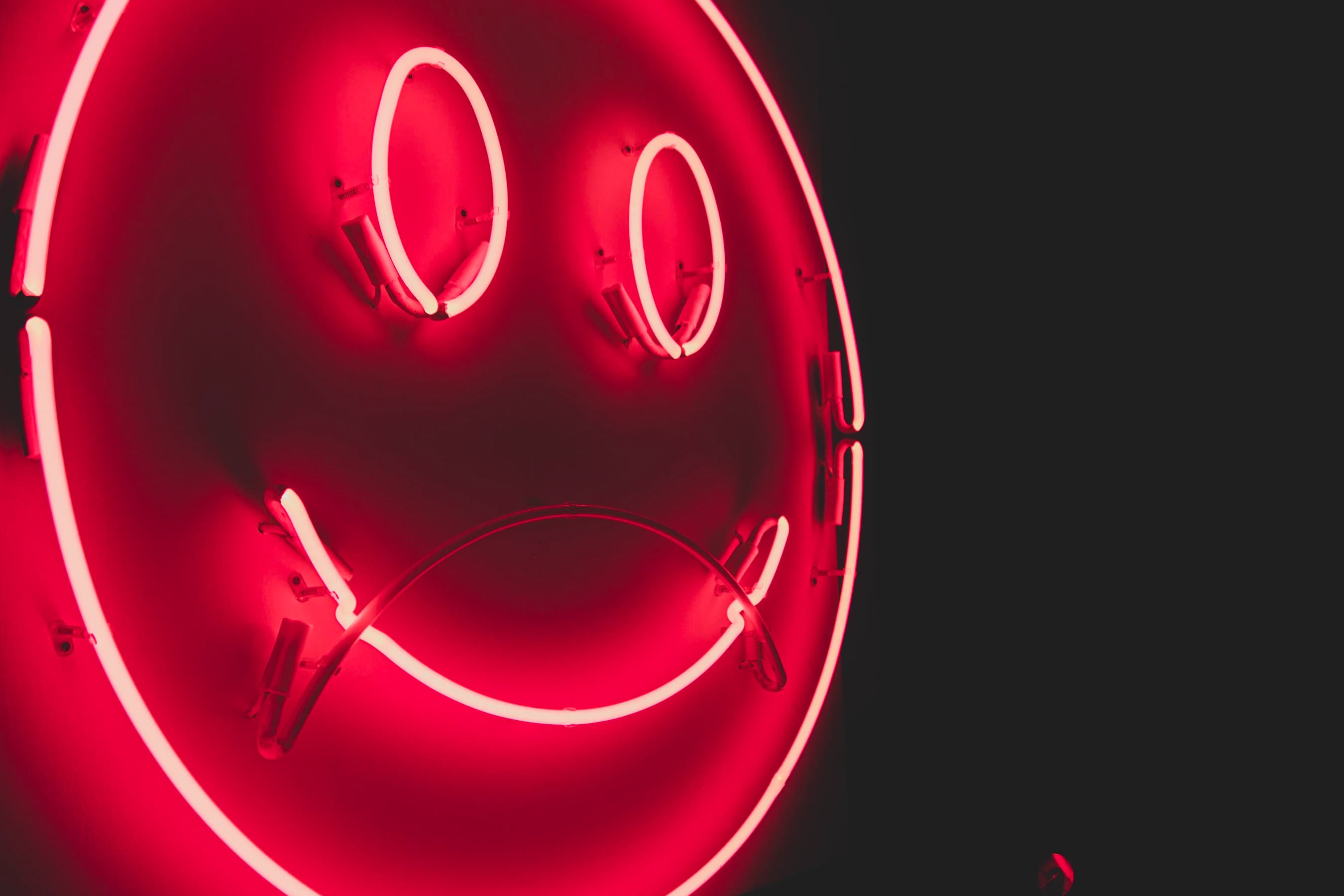 Neon pink smiley face